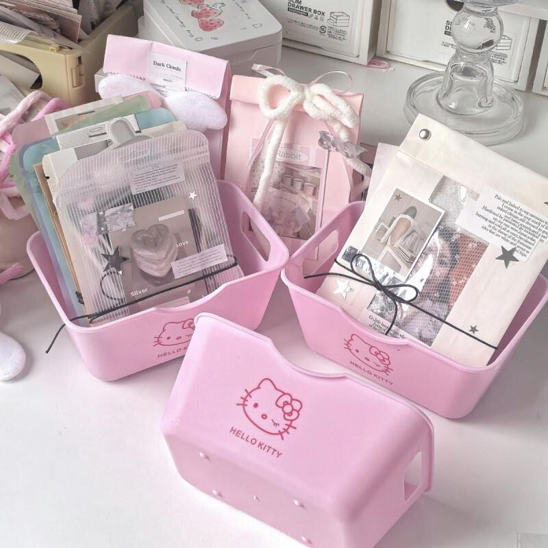 Home Goods Bathroom Storage - Cute pink storage desktop storage basket,