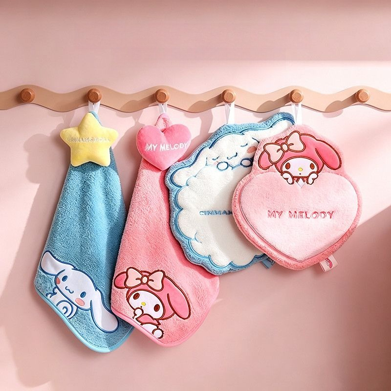 Home Goods Bathroom Accessories - Anime Sanrio Cute Hanging Face Towel