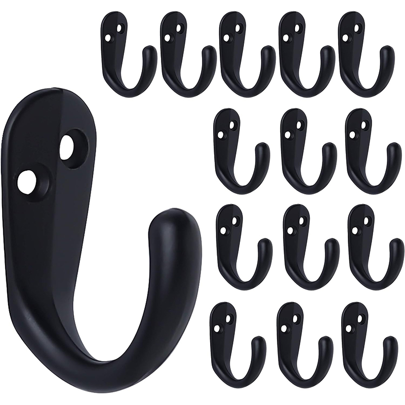 Robe Hook Adhesive - 15PCS Coat Hooks Wall Mounted Single