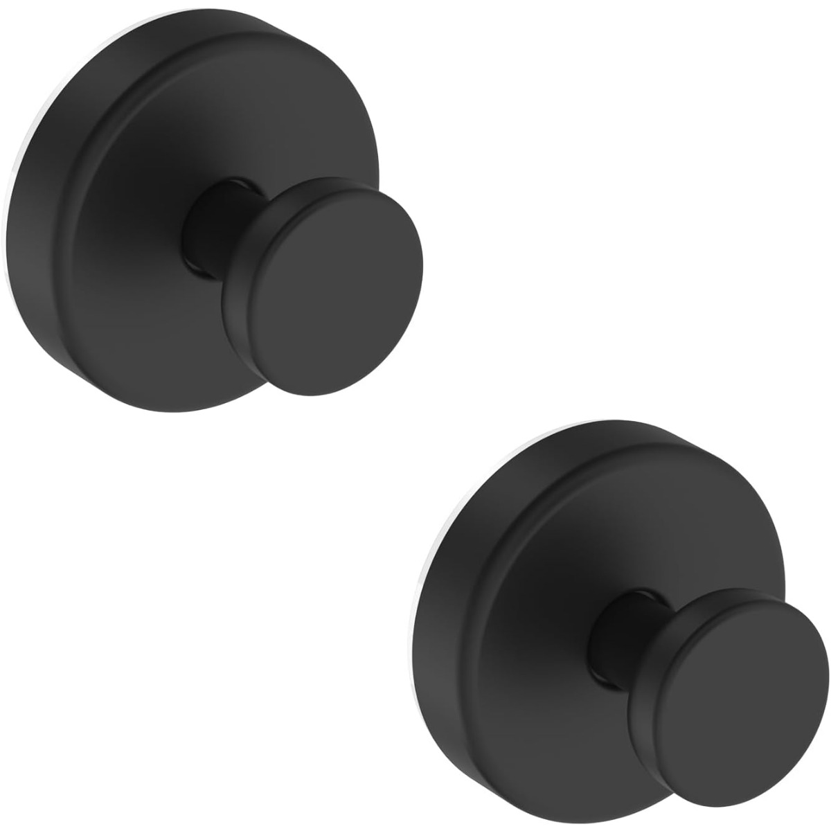 Robe Hook Adhesive - 2 Pieces Black Removable Suction Cup