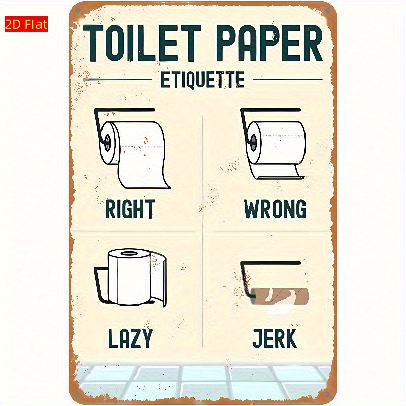 Wooden Toilet Paper Etiquette  - Home Bathroom Etiquette recensie en prijs