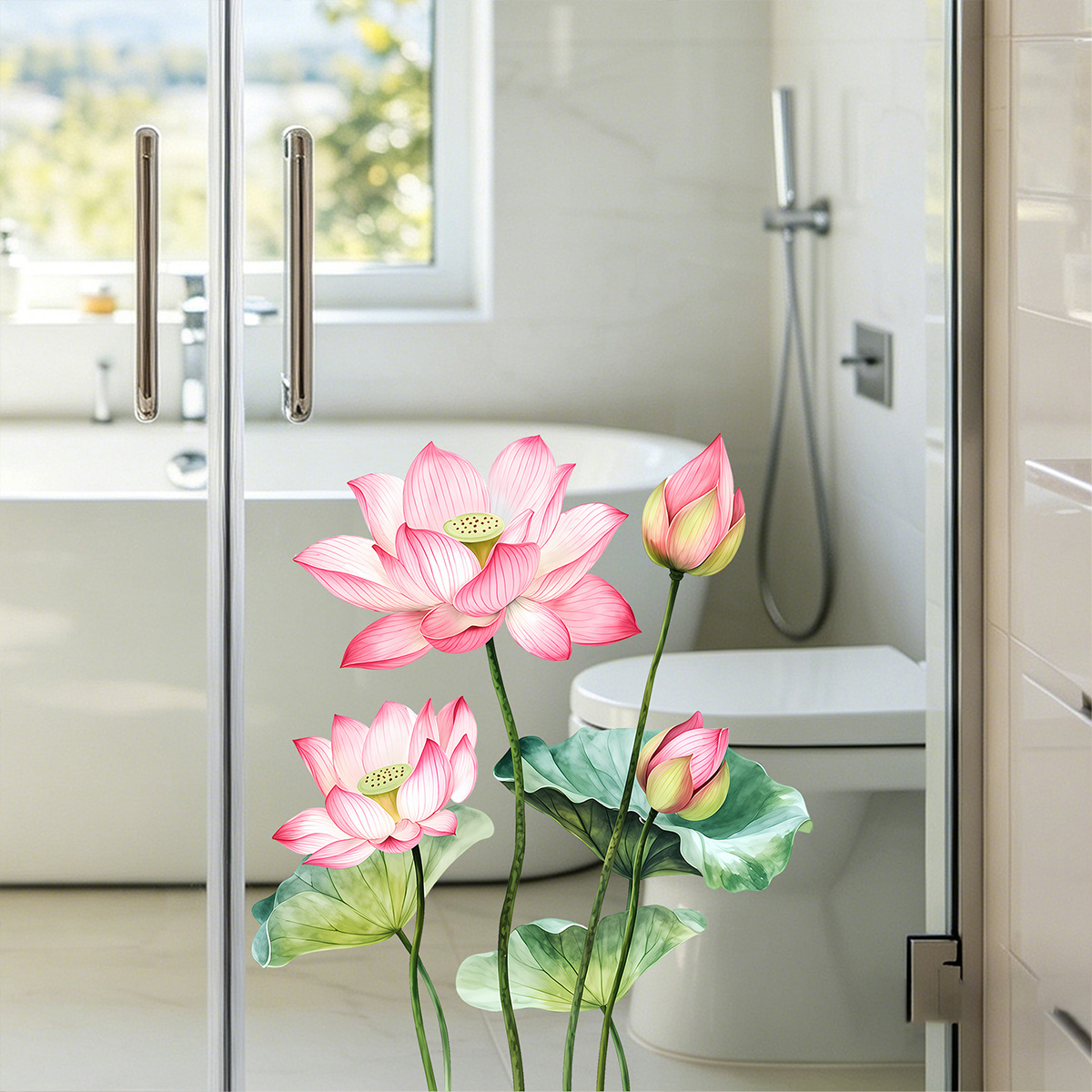 Detachable Lotus Wall Sticker, - Home Bathroom Door recensie en prijs