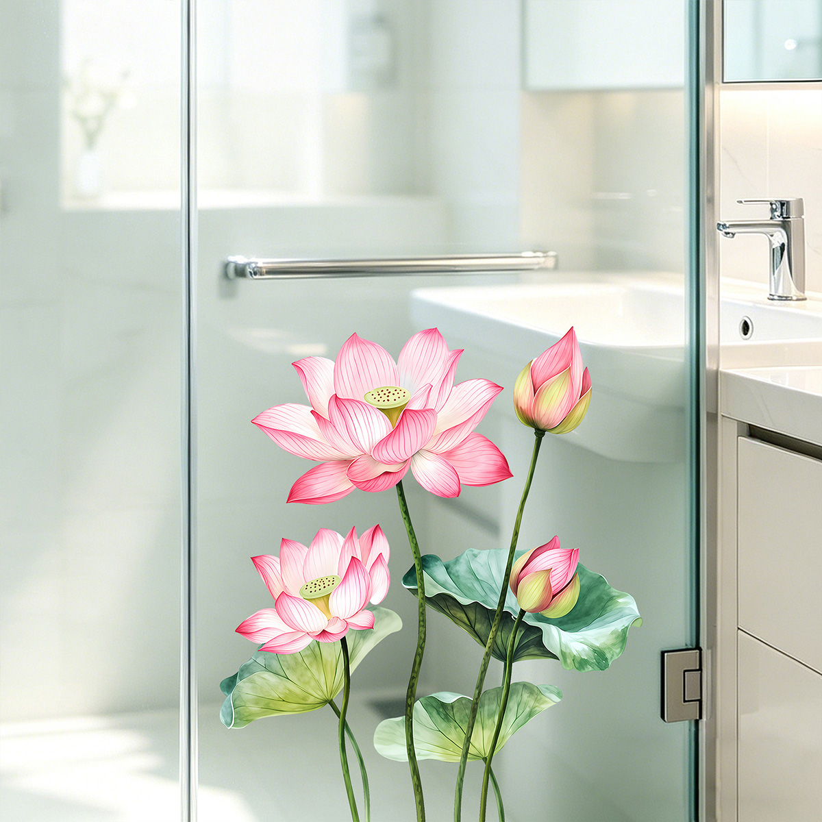 Detachable Lotus Wall Sticker, - Home Bathroom Door recensie en prijs