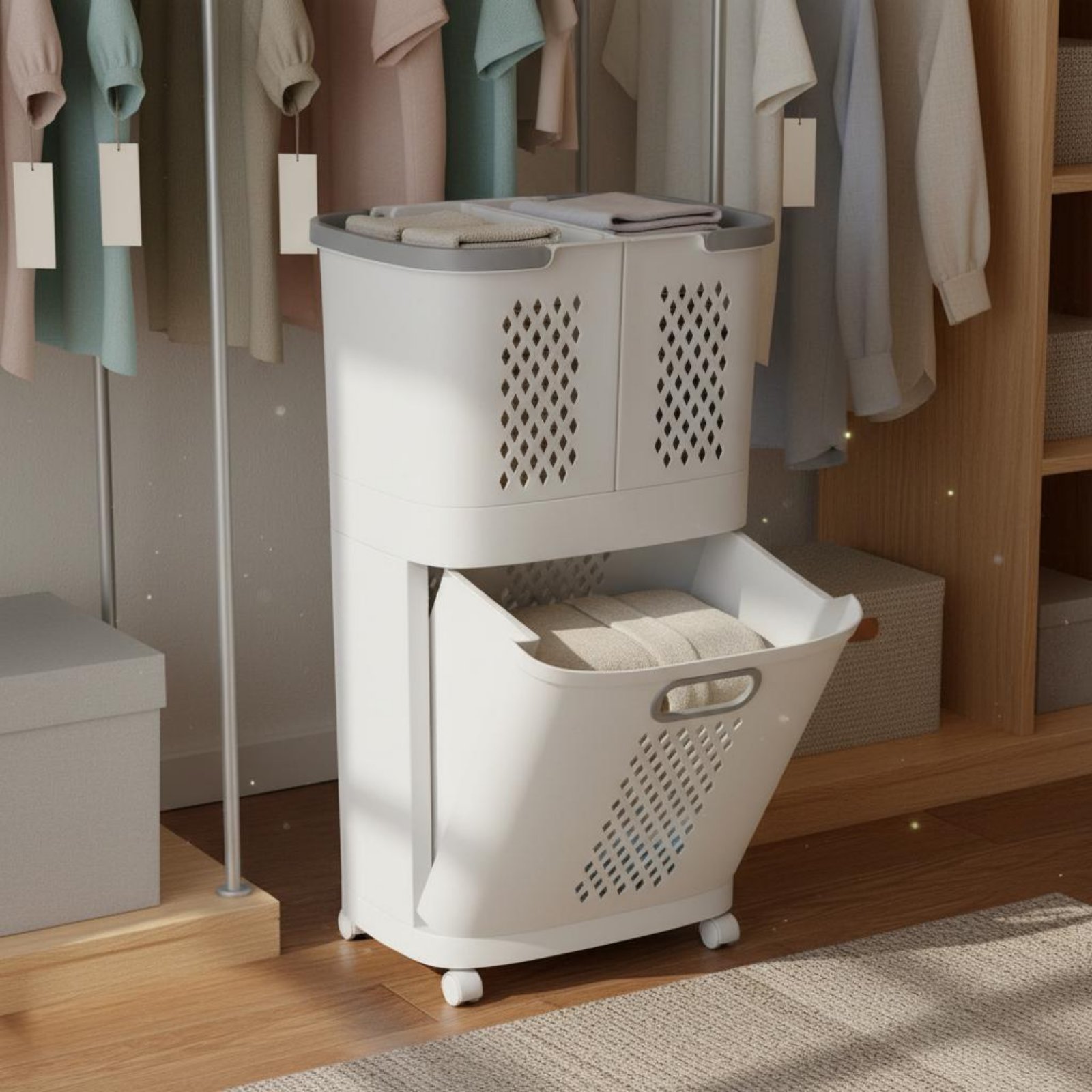 Laundry Sorter Bin Space Savin - Home Bathroom Vent recensie en prijs