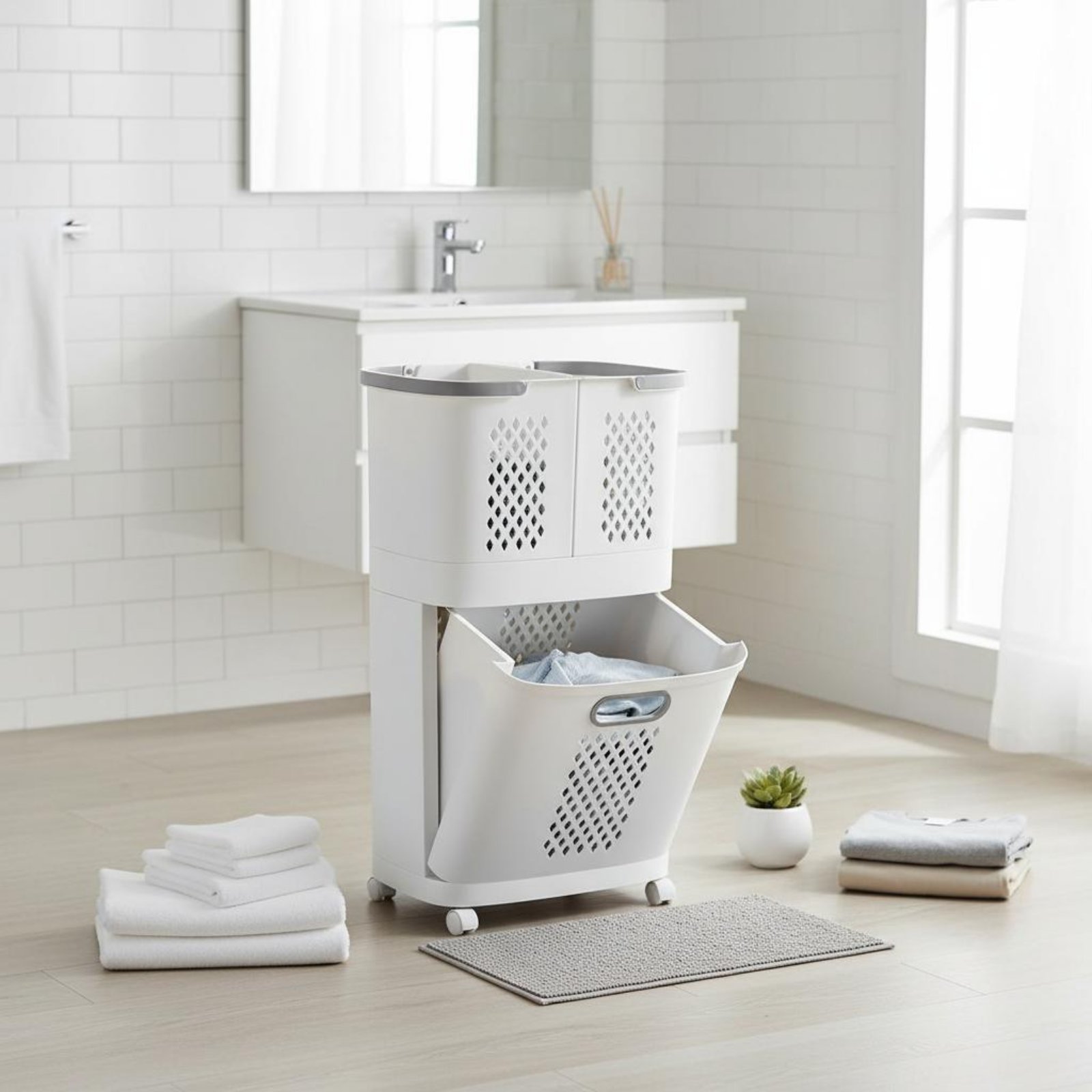 Laundry Sorter Bin Space Savin - Home Bathroom Vent recensie en prijs