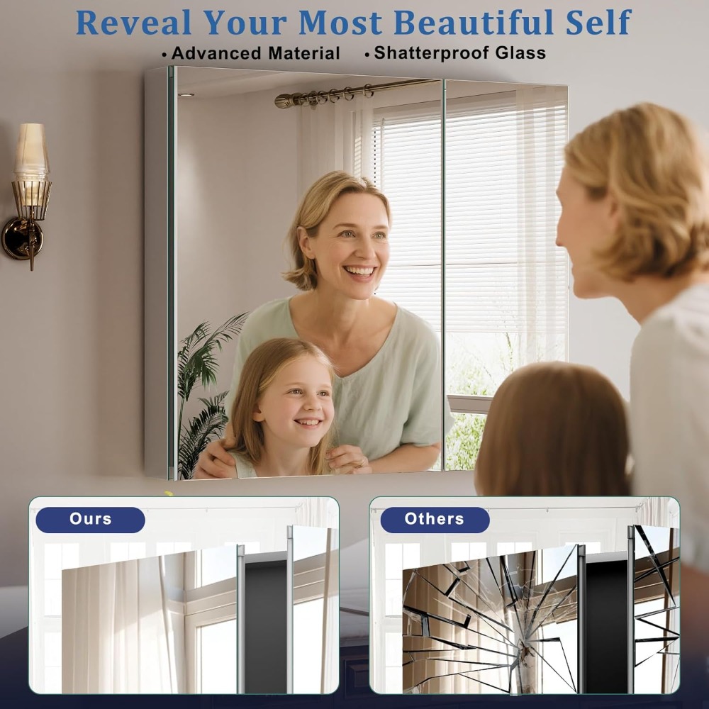 Bathroom Medicine Cabinet with - Home Bathroom Door recensie en prijs