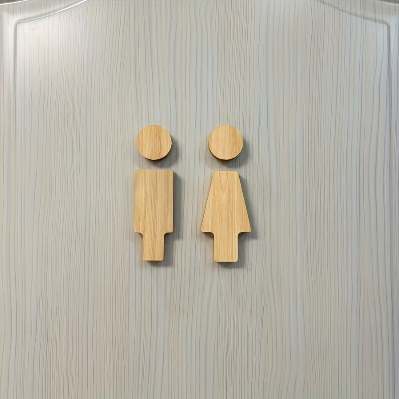2PCS Wooden Bathroom Sign for  - Home Bathroom Door recensie en prijs