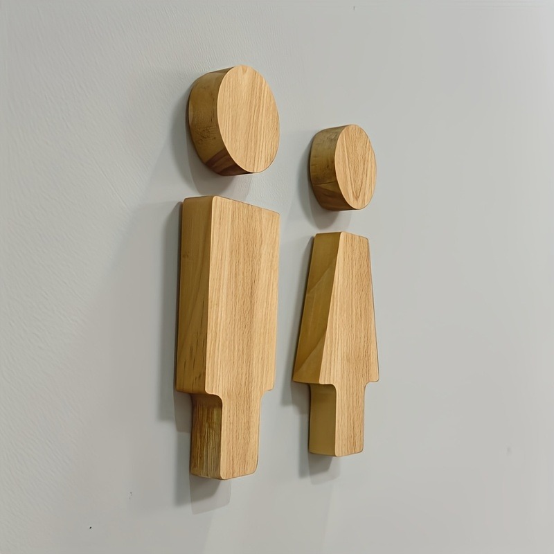 2PCS Wooden Bathroom Sign for  - Home Bathroom Door recensie en prijs