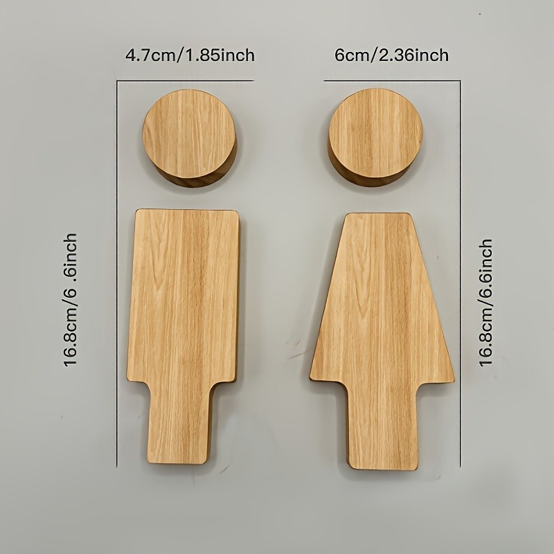 2PCS Wooden Bathroom Sign for  - Home Bathroom Door recensie en prijs