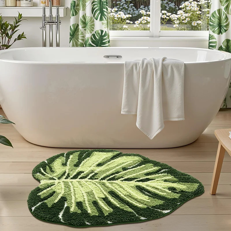 VIKAMA Non-Slip Bath Mat Green - Zara Home Bathroom Rug recensie en prijs
