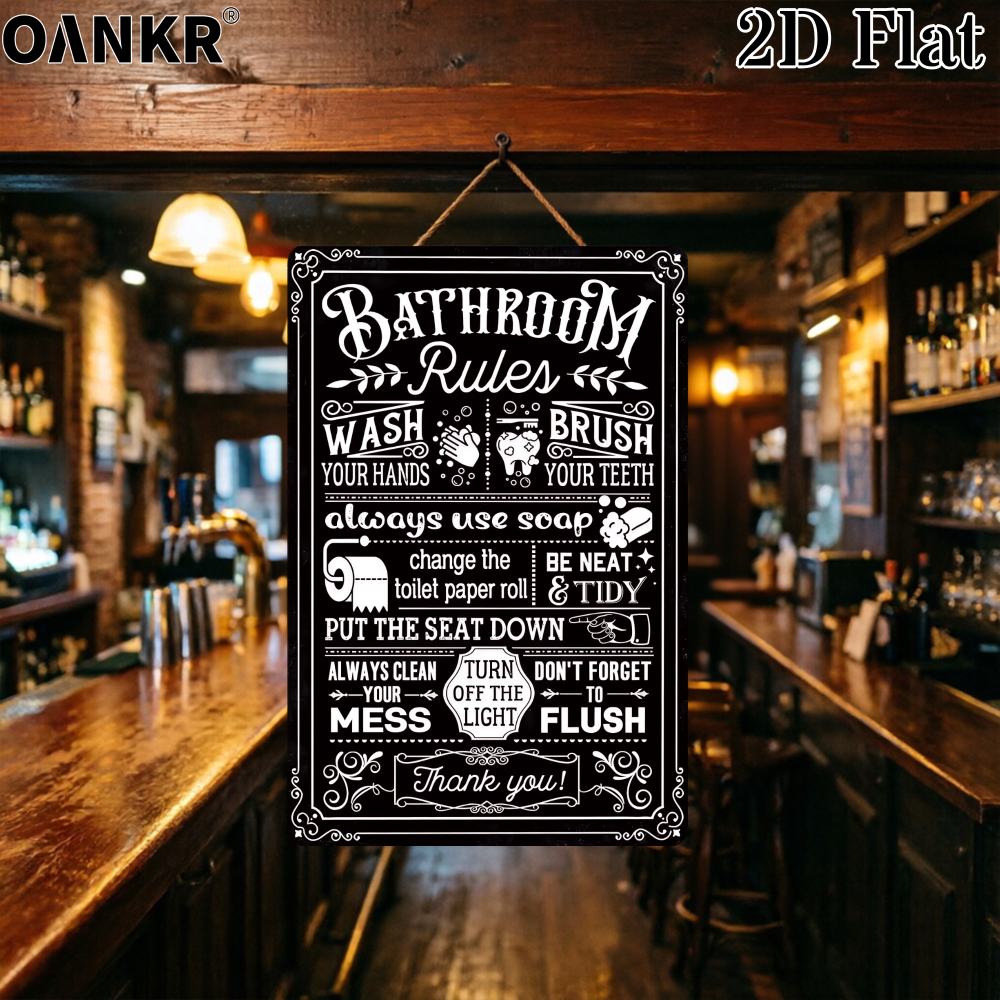 Vintage Bathroom Rules Poster  - Home Bathroom Etiquette recensie en prijs