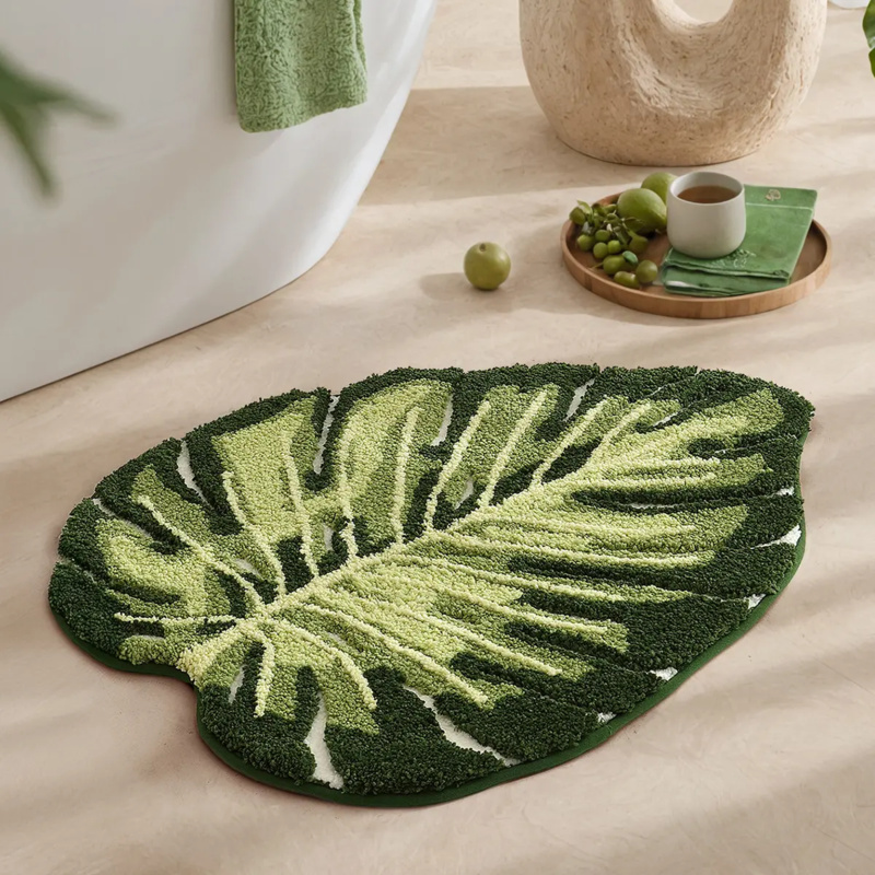 VIKAMA Small Fresh Green Leaf  - Zara Home Bathroom Rug recensie en prijs