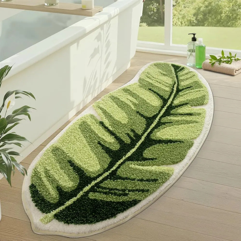 VIKAMA Tropical Green Leaf Bat - Zara Home Bathroom Rug recensie en prijs