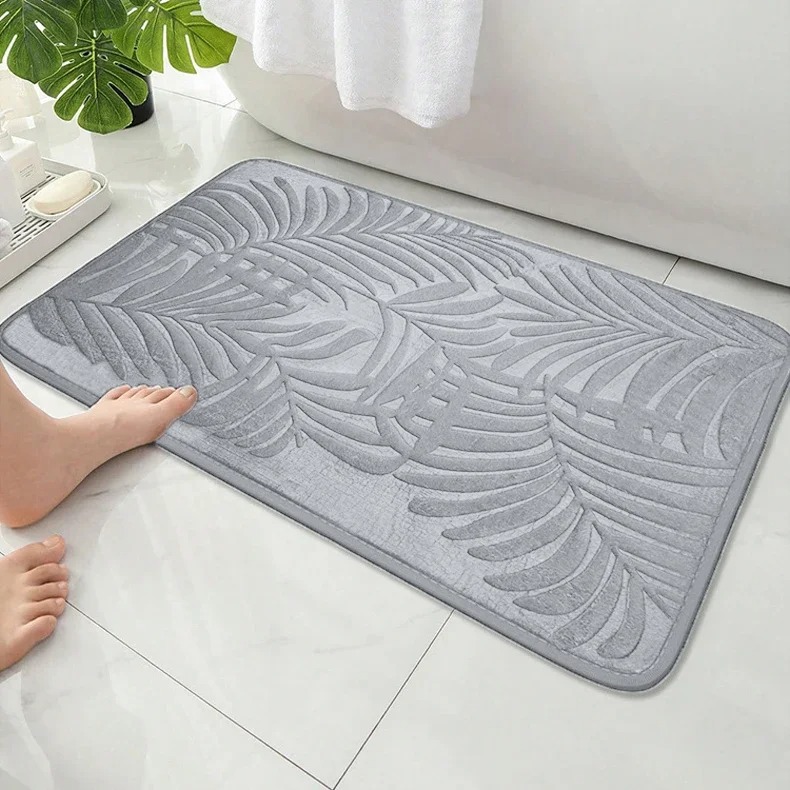Embossed Palm Leaf Plant Print - Zara Home Bathroom Rug recensie en prijs