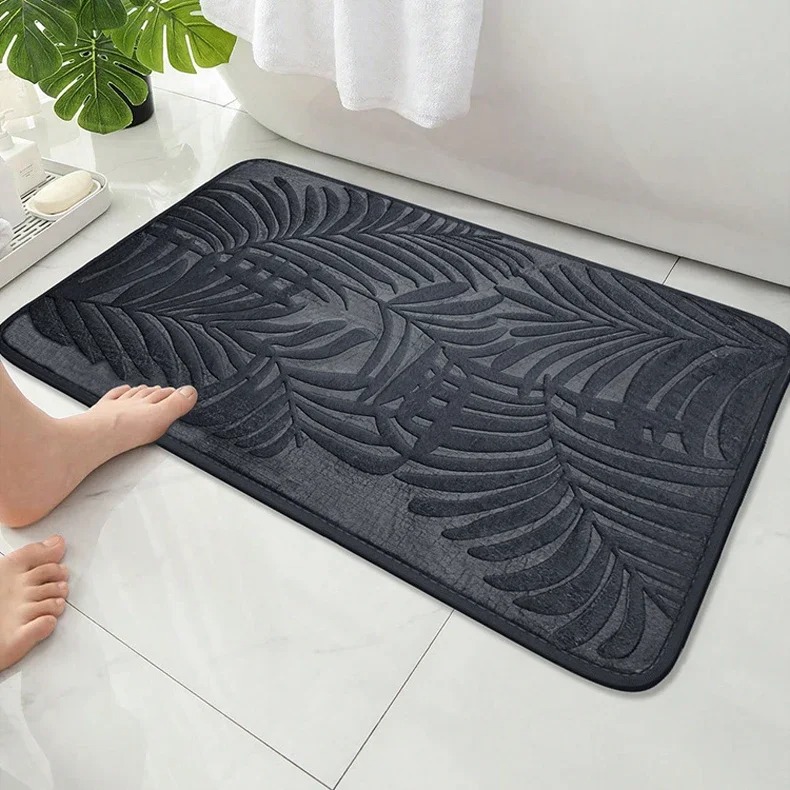 Embossed Palm Leaf Plant Print - Zara Home Bathroom Rug recensie en prijs