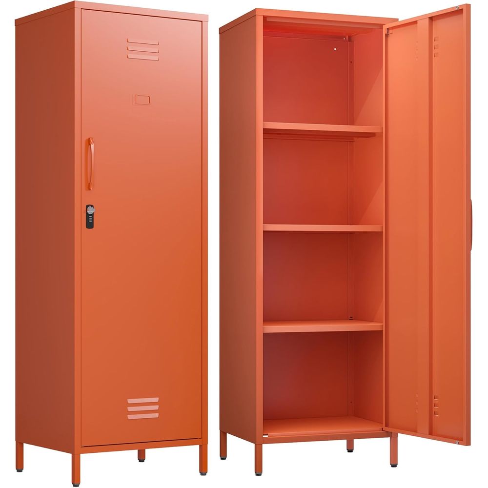 Orange Metal Locker Cabinet wi - Home Bathroom Door recensie en prijs