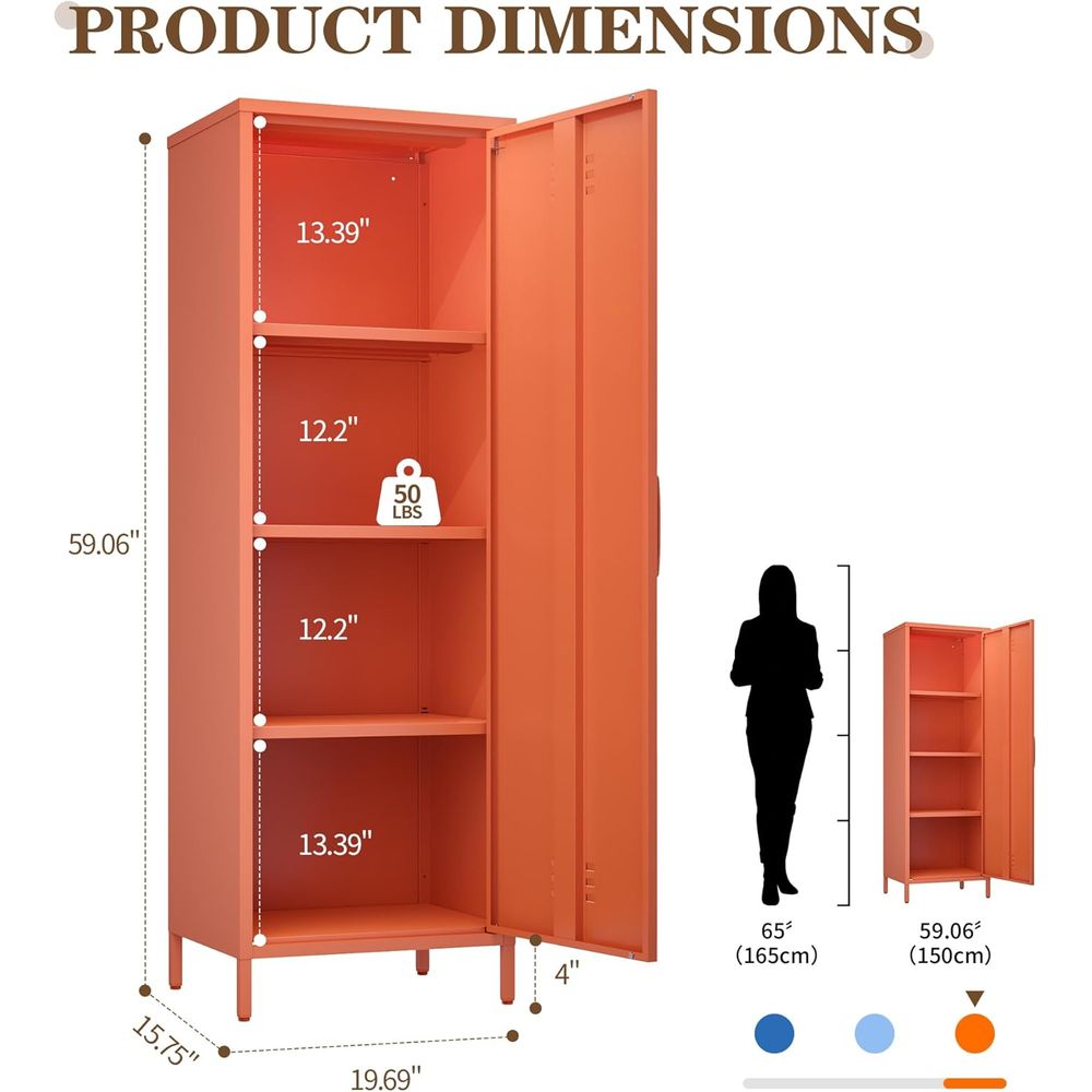 Orange Metal Locker Cabinet wi - Home Bathroom Door recensie en prijs