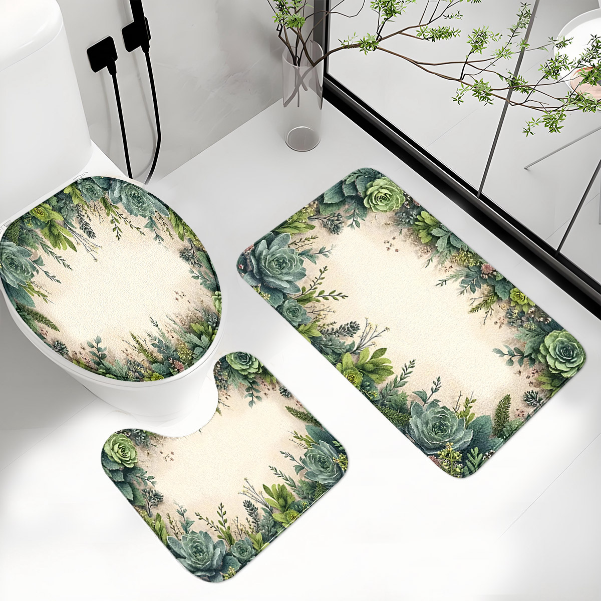 Retro Succulent Bathroom Three - Zara Home Bathroom Rug recensie en prijs