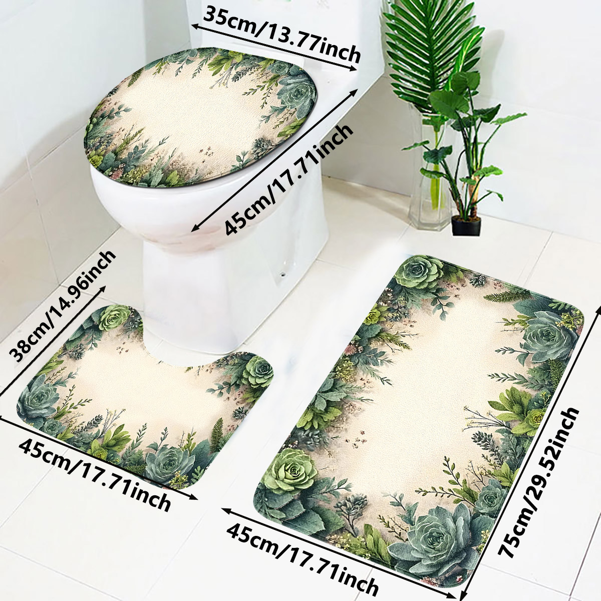 Retro Succulent Bathroom Three - Zara Home Bathroom Rug recensie en prijs