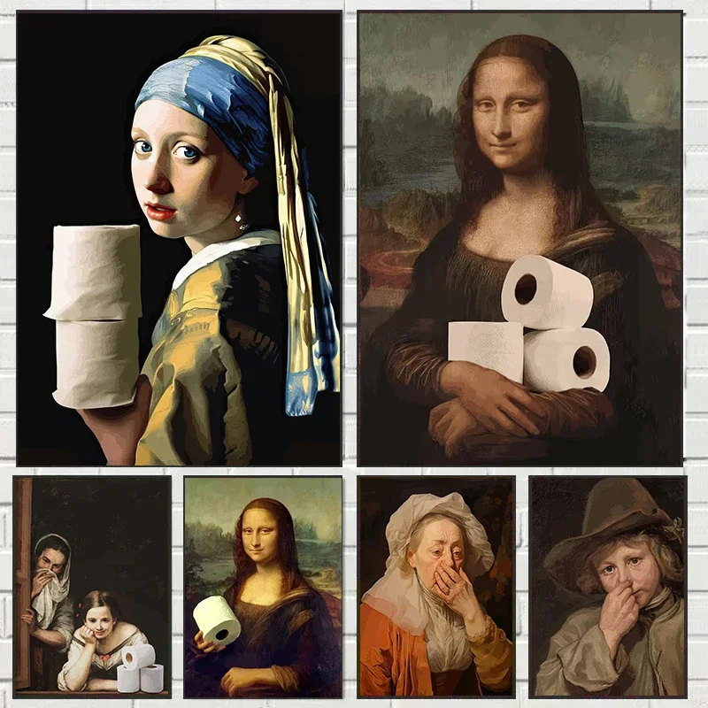Funny Mona Lisa Wearing Pearls - Home Bathroom Wear recensie en prijs