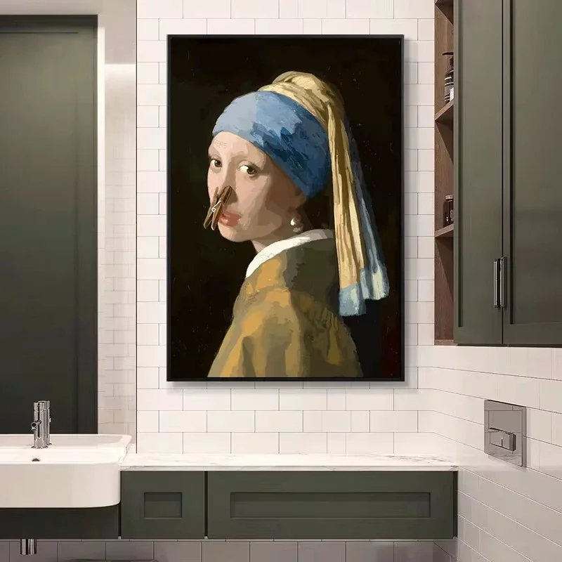 Funny Mona Lisa Wearing Pearls - Home Bathroom Wear recensie en prijs