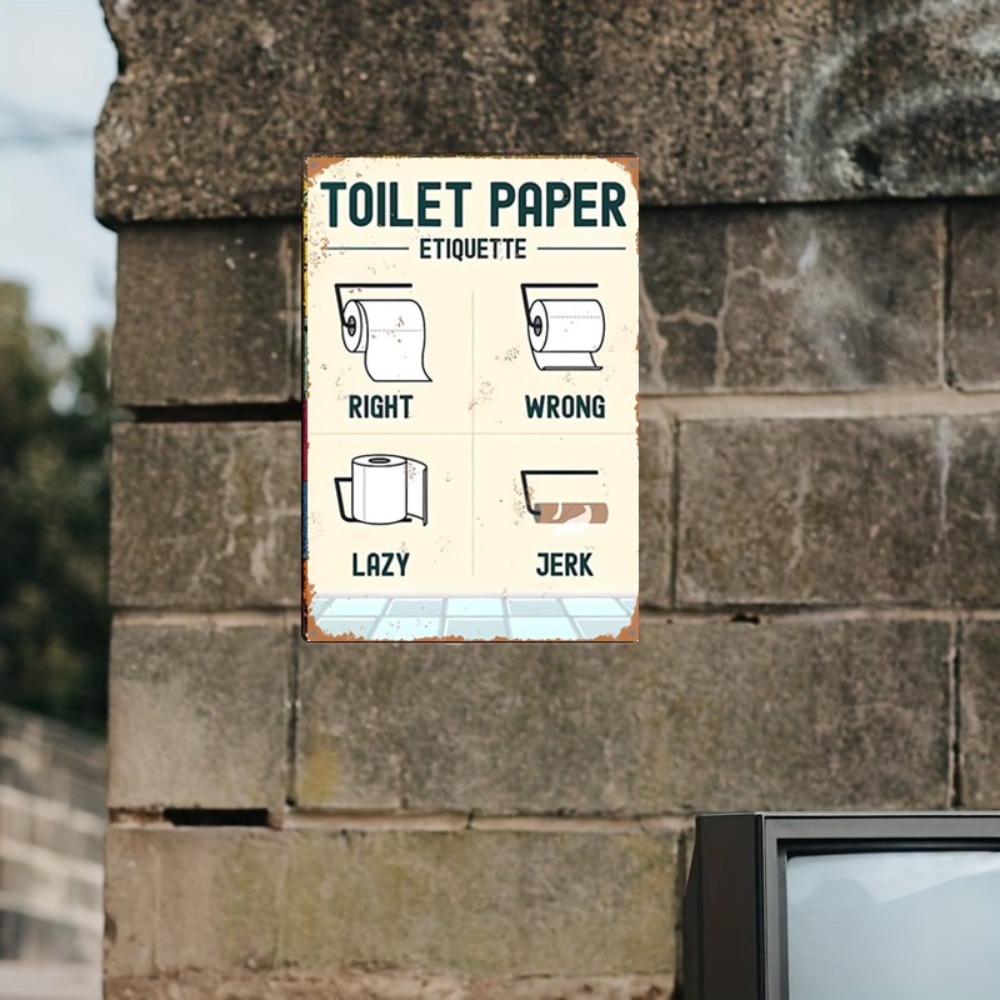 Toilet Paper Etiquette Sign 2D - Home Bathroom Etiquette recensie en prijs