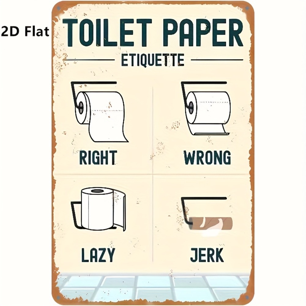 Toilet Paper Etiquette Sign 2D - Home Bathroom Etiquette recensie en prijs