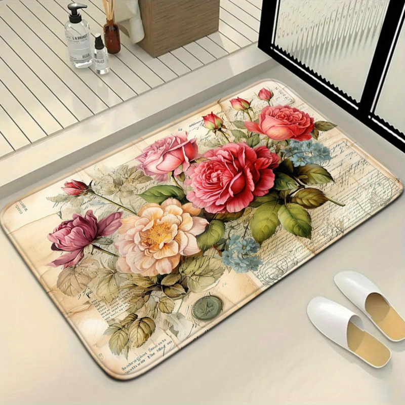 VIKAMA Vintage Floral Bath Mat - Zara Home Bathroom Rug recensie en prijs