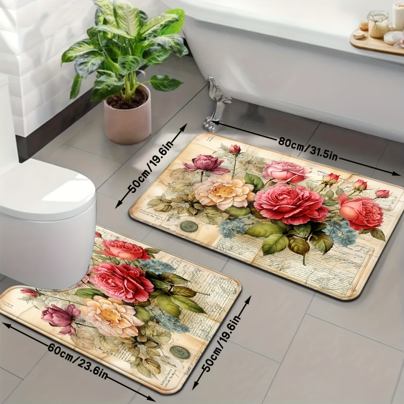 VIKAMA Vintage Floral Bath Mat - Zara Home Bathroom Rug recensie en prijs